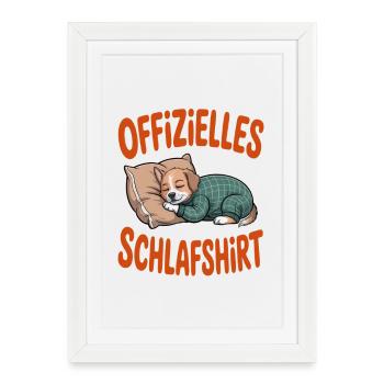 Chemise de nuit officielle Petit chiot mignon - Affiche encadrée (27 × 37 cm) - blanc - Devant
