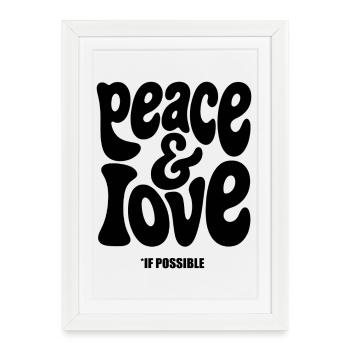 PEACE LOVE #1 - let's talk - Affiche encadrée (27 × 37 cm) - blanc - Devant