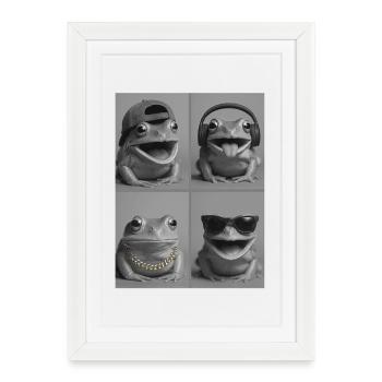 Grenouille - Affiche encadrée (27 × 37 cm) - blanc - Devant