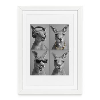 Kangourou - Affiche encadrée (27 × 37 cm) - blanc - Devant