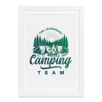 Tente extérieure de l’équipe de camping - Affiche encadrée (27 × 37 cm) - blanc - Devant