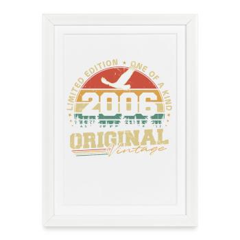 Original 2006 Vintage Born Retro Birthday - Framed poster (27 × 37 cm) - white - Front