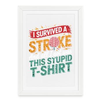 Surviv au maillot Stroke - Affiche encadrée (27 × 37 cm) - blanc - Devant
