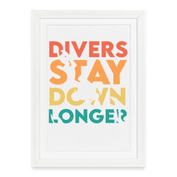 Plongeur Plongeur Snorkeling Plongeur récréatif - Affiche encadrée (27 × 37 cm) - blanc - Devant