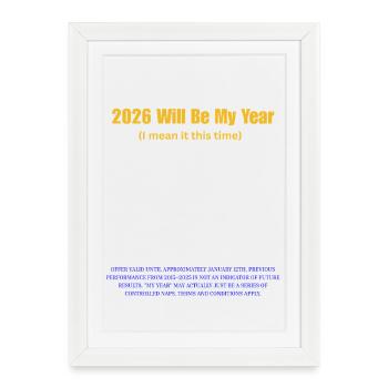 2026 sera mon année : Typographie audacieuse - Affiche encadrée (27 × 37 cm) - blanc - Devant