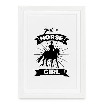 Chevaux Filles - Affiche encadrée (27 × 37 cm) - blanc - Devant
