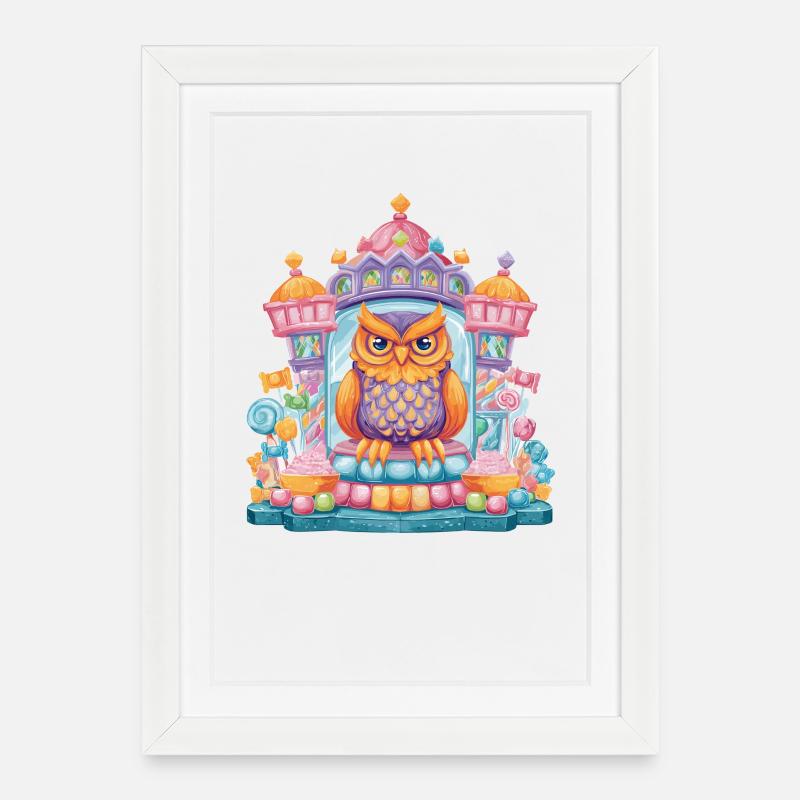 Sugar King Owl Throne - Framed poster (27 × 37 cm) - white
