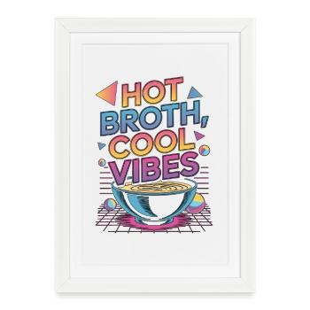 Ramen Bouillon chaud Ambiances fraîches Tonkatsu Cuisine japonaise - Affiche encadrée (27 × 37 cm) - blanc - Devant