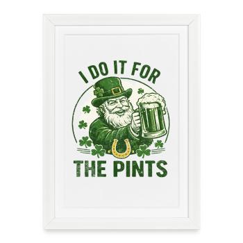 Leprechaun Pints Celebration - Framed poster (27 × 37 cm) - white - Front