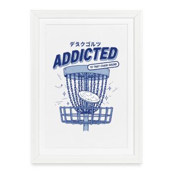 Disc Golf accro à ce son de chaîne Flying Disc - Affiche encadrée (27 × 37 cm) - blanc - Devant