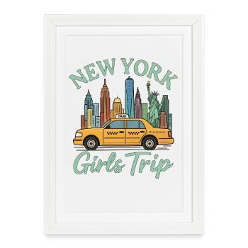 New York Girls Trip - Framed poster (27 × 37 cm) - white - Front