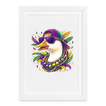 Mardi Gras Goose - Framed poster (27 × 37 cm) - white - Front