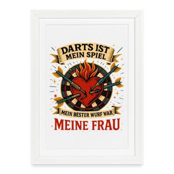 Fléchettes chère épouse, mon meilleur cœur lancé en disant - Affiche encadrée (27 × 37 cm) - blanc - Devant