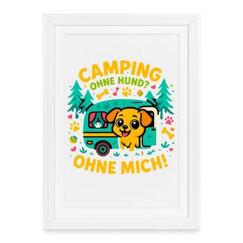 Vacances d’amour du chien de camping, Cadeau du campeur - Affiche encadrée (27 × 37 cm) - blanc - Devant