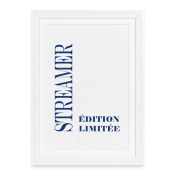 Limited Edition Blue Serif streamer - Framed poster (27 × 37 cm) - white - Front
