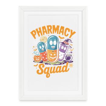 Pilules d’Halloween de l’équipe des pharmacies - Affiche encadrée (27 × 37 cm) - blanc - Devant