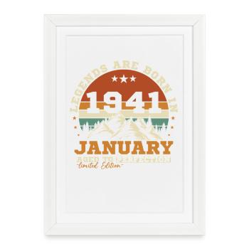 January 1941 Vintage Retro Birthday Gift - Framed poster (27 × 37 cm) - white - Front