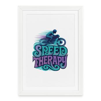 Speed Therapy - Moto - Affiche encadrée (27 × 37 cm) - blanc - Devant