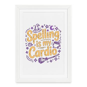 L’orthographe de la sorcellerie est ma lecture cardio de tarot - Affiche encadrée (27 × 37 cm) - blanc - Devant