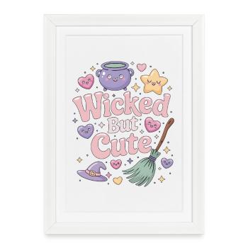 Witchcraft Wicked But Cute Loves Rune Symbols - Framed poster (27 × 37 cm) - white - Front