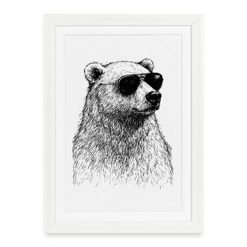 Beau ours polaire - Affiche encadrée (27 × 37 cm) - blanc - Devant