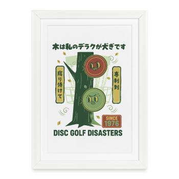 Disc Golf Disasters Since 1976 Funny Disc Golfer - Framed poster (27 × 37 cm) - white - Front