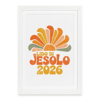 Lido di Jesolo 2026 Sunrise - Framed poster (27 × 37 cm) - white - Front