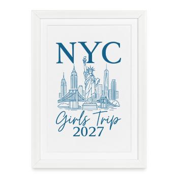 NYC Girls Trip 2027 - Framed poster (27 × 37 cm) - white - Front