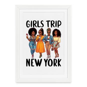 New York Girls Trip - Framed poster (27 × 37 cm) - white - Front