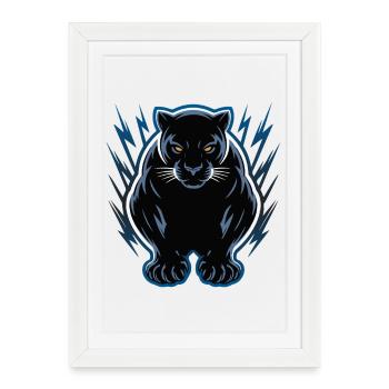 Nocturnal Panther Neon - Framed poster (27 × 37 cm) - white - Front