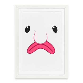 Drôle de Blobfish Face : L’art animalier le plus laid du monde - Affiche encadrée (27 × 37 cm) - blanc - Devant