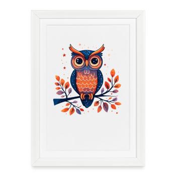 Forest Owl Magic - Framed poster (27 × 37 cm) - white - Front