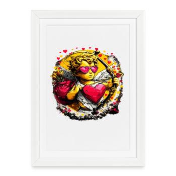 Cupid Graffiti Heart Arch - Framed poster (27 × 37 cm) - white - Front