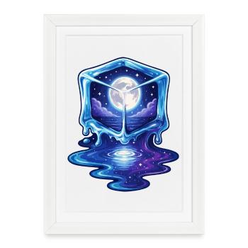 Cosmic Icecube Galaxy - Framed poster (27 × 37 cm) - white - Front