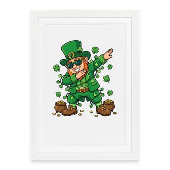 Tamponnement du lutin Lutin de la Saint-Patrick - Affiche encadrée (27 × 37 cm) - blanc - Devant