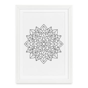 Mandala floral - Affiche encadrée (27 × 37 cm) - blanc - Devant