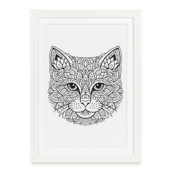 Mandala Cat Face - Framed poster (27 × 37 cm) - white - Front