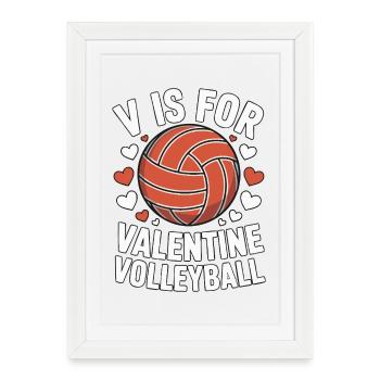 V is for Valentine Volleyball - Framed poster (27 × 37 cm) - white - Front