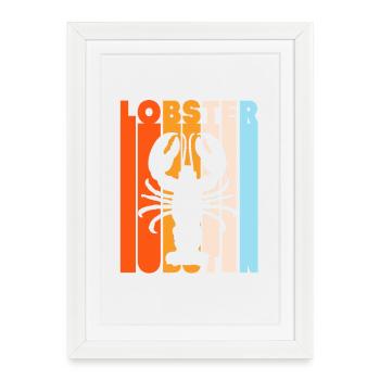 Homard, fruits de mer, homard, homard épineux, homard épineux - Affiche encadrée (27 × 37 cm) - blanc - Devant
