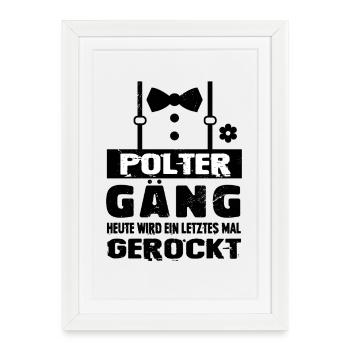 Enterrement de vie de garçon Partnerlook Enterrement de vie de garçon Bière Alcool - Affiche encadrée (27 × 37 cm) - blanc - Devant