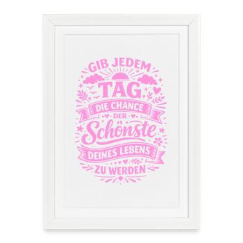 La chance d’être le plus beau jour de ta vie - Affiche encadrée (27 × 37 cm) - blanc - Devant