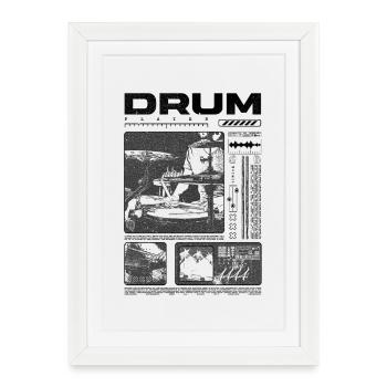 Rock Drummer Drum Player Streetwear - Framed poster (27 × 37 cm) - white - Front