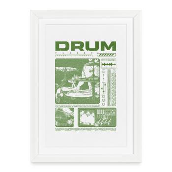Rock Drummer Drum Player Streetwear - Framed poster (27 × 37 cm) - white - Front