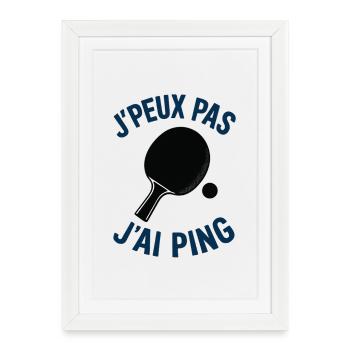Ich kann nicht, ich ping. - Gerahmtes Poster (27 × 37 cm) - Weiß - Vorne