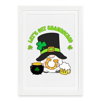 On va se faire t-shirt Leprechaun Shamrocked - Affiche encadrée (27 × 37 cm) - blanc - Devant
