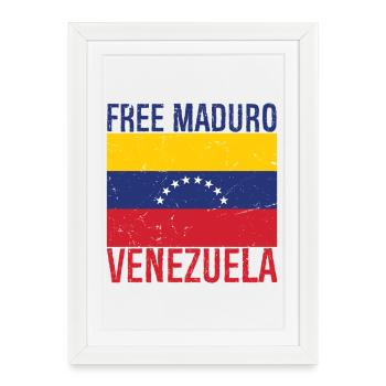 Drapeau du Venezuela de Maduro libre - Affiche encadrée (27 × 37 cm) - blanc - Devant