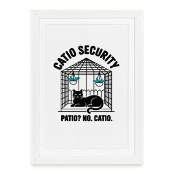 Équipe de sécurité Catio Patio No Catio - Affiche encadrée (27 × 37 cm) - blanc - Devant