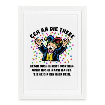 Cheers | Confetti | Go to the bar | Costume - Framed poster (27 × 37 cm) - white - Front