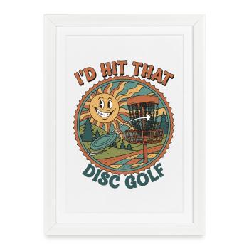 J’aurais frappé ce drôle de disc golfeur volant - Affiche encadrée (27 × 37 cm) - blanc - Devant