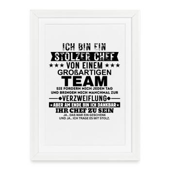 Un patron fier d’un excellent cadeau d’équipe - Affiche encadrée (27 × 37 cm) - blanc - Devant